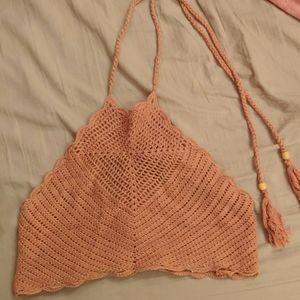 Crochet shirt with tassels